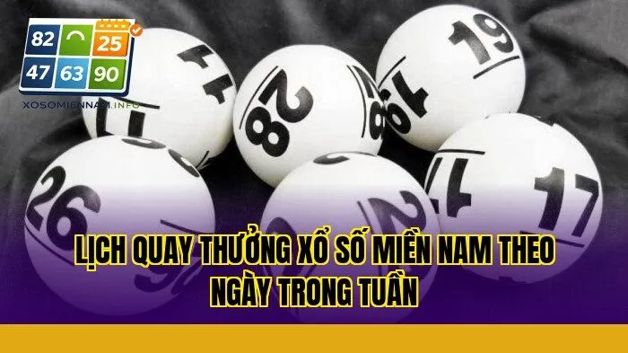 Lịch quay thưởng xổ số miền Nam theo ngày trong tuần